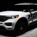 2020 Ford Police Interceptor Utility Hybrid on display at the 2019 New York International Auto Show, a historical model.